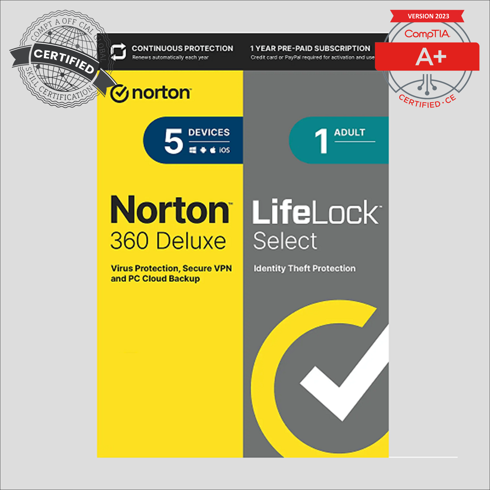 Norton 360 Deluxe with LifeLock Select - 1-Year / 5-Device - USA/Canada