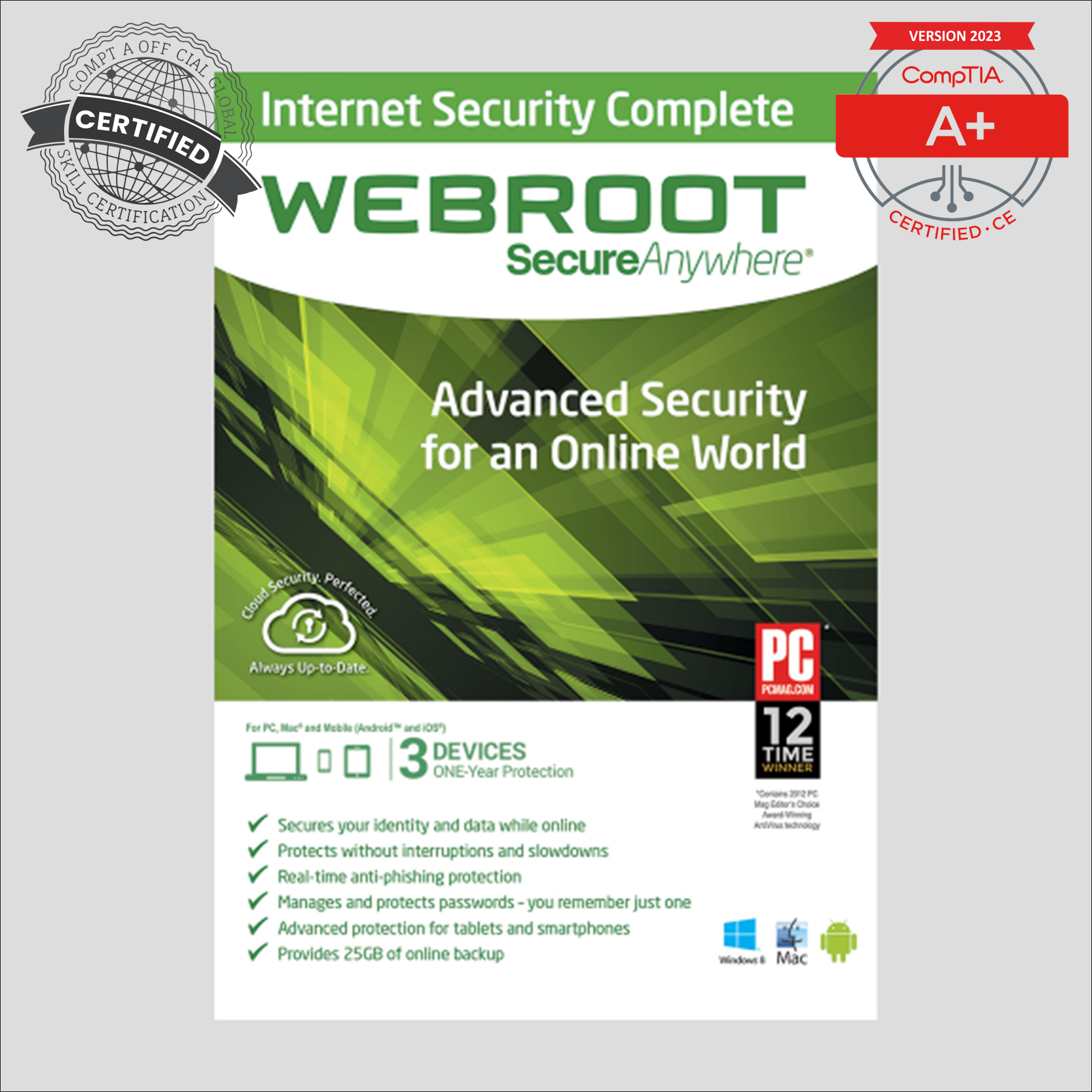 Webroot SecureAnywhere Internet Security Complete - 1-Year / 3-Device